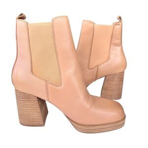 Steve Madden Fantsie Y2K Exempt Platform Boot Tan Leather Size 10M